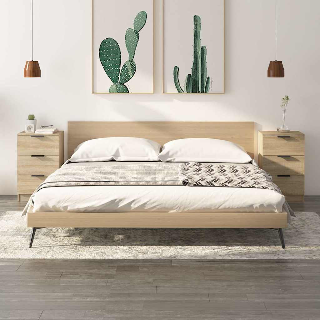 vidaXL Yöpöydät 2 kpl Sonoma-tammi 40x36x65 cm