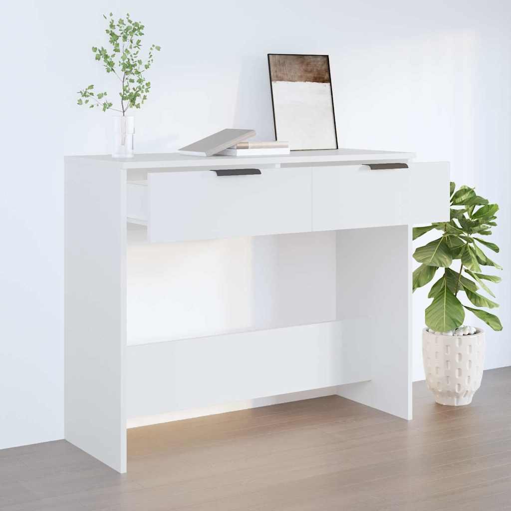 vidaXL Konsolipöytä valkoinen 90x36x75 cm tekninen puu
