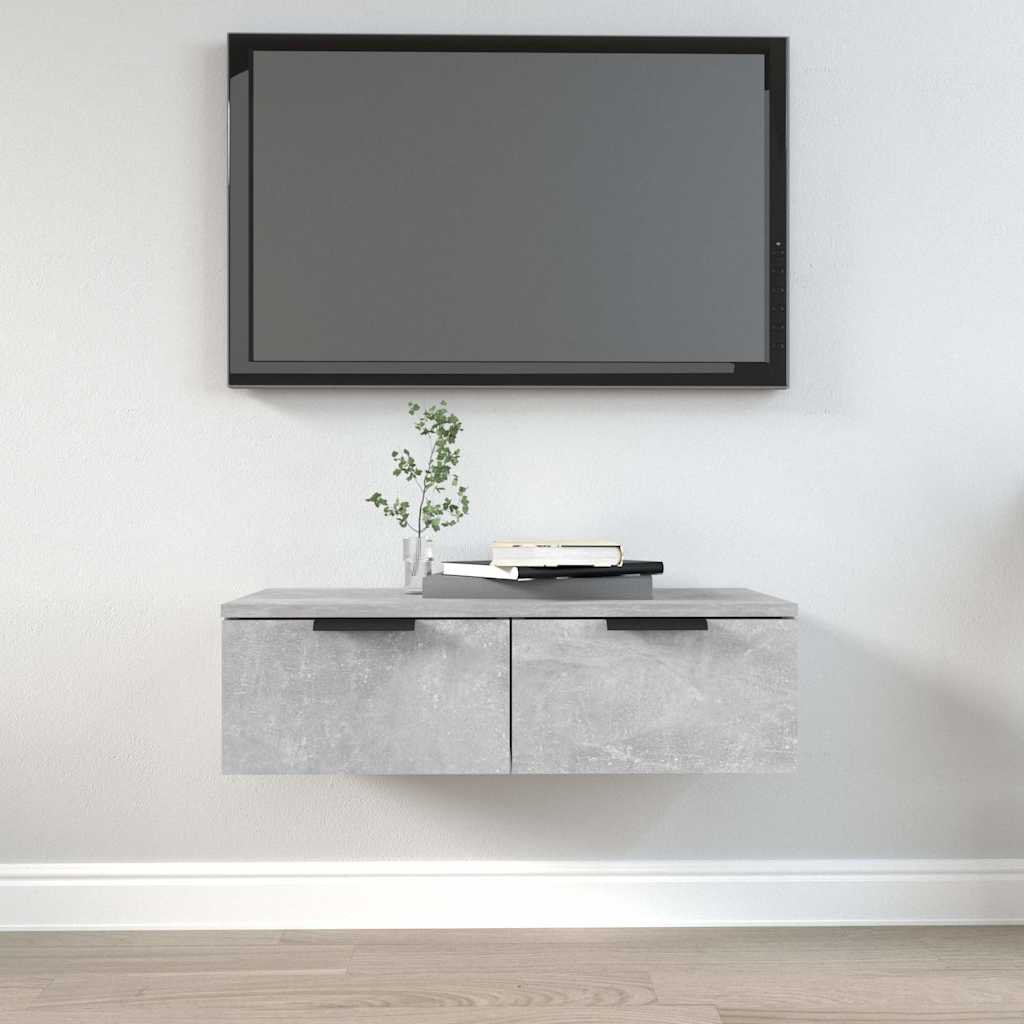 vidaXL Seinäkaappi betoninharmaa 68x30x20 cm tekninen puu