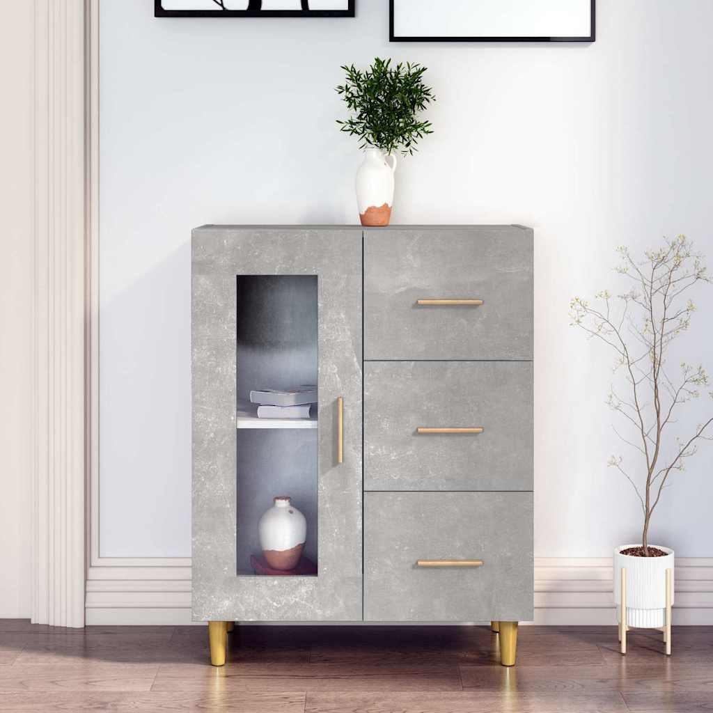 vidaXL Senkki betoninharmaa 69,5x34x90 cm tekninen puu