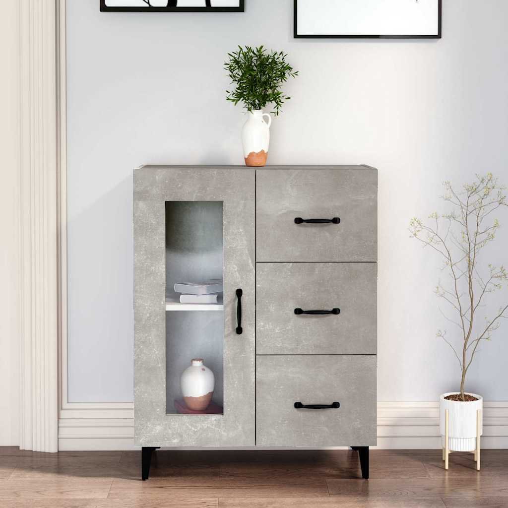 vidaXL Senkki betoninharmaa 69,5x34x90 cm tekninen puu
