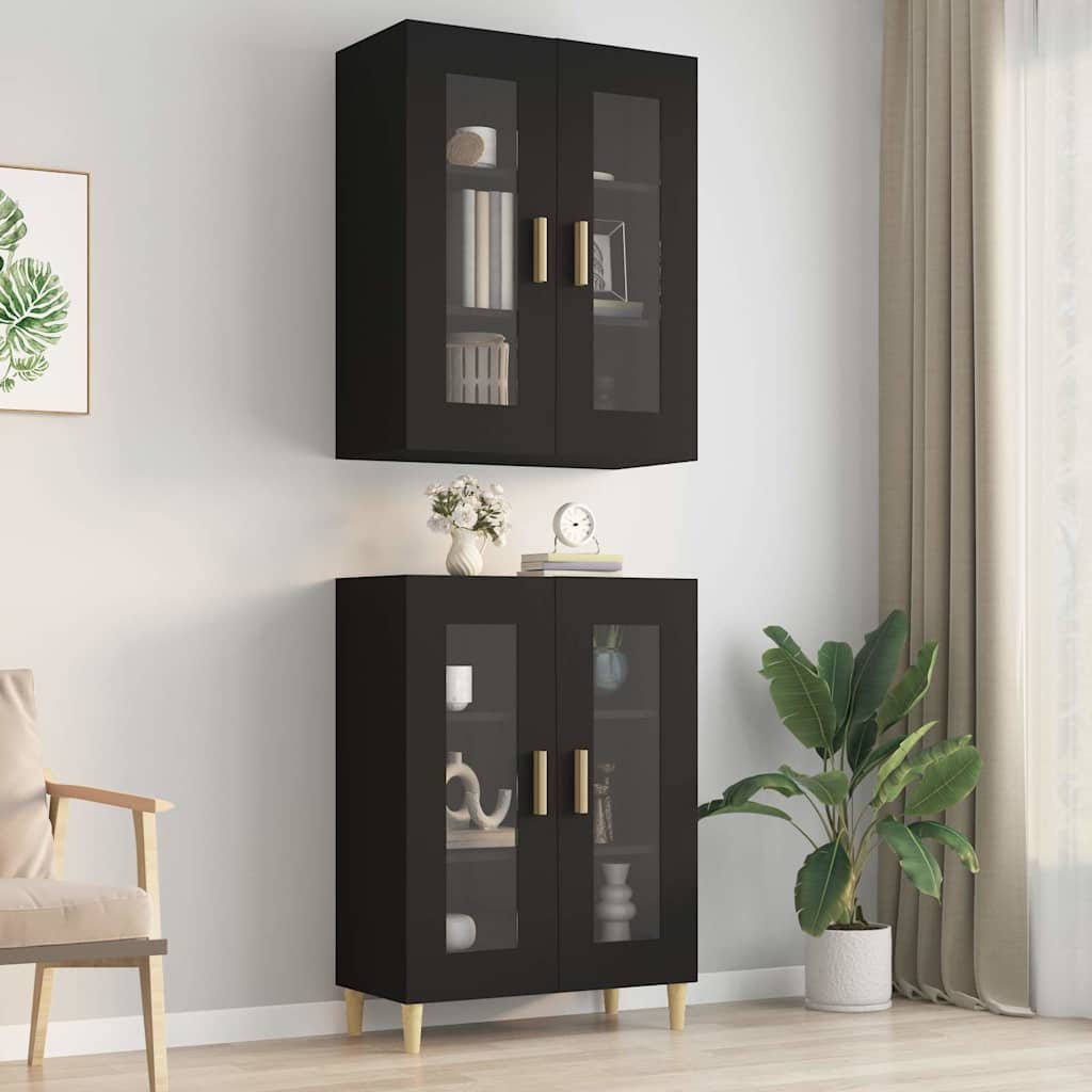 vidaXL Riippuva seinäkaappi musta 69,5x34x90 cm