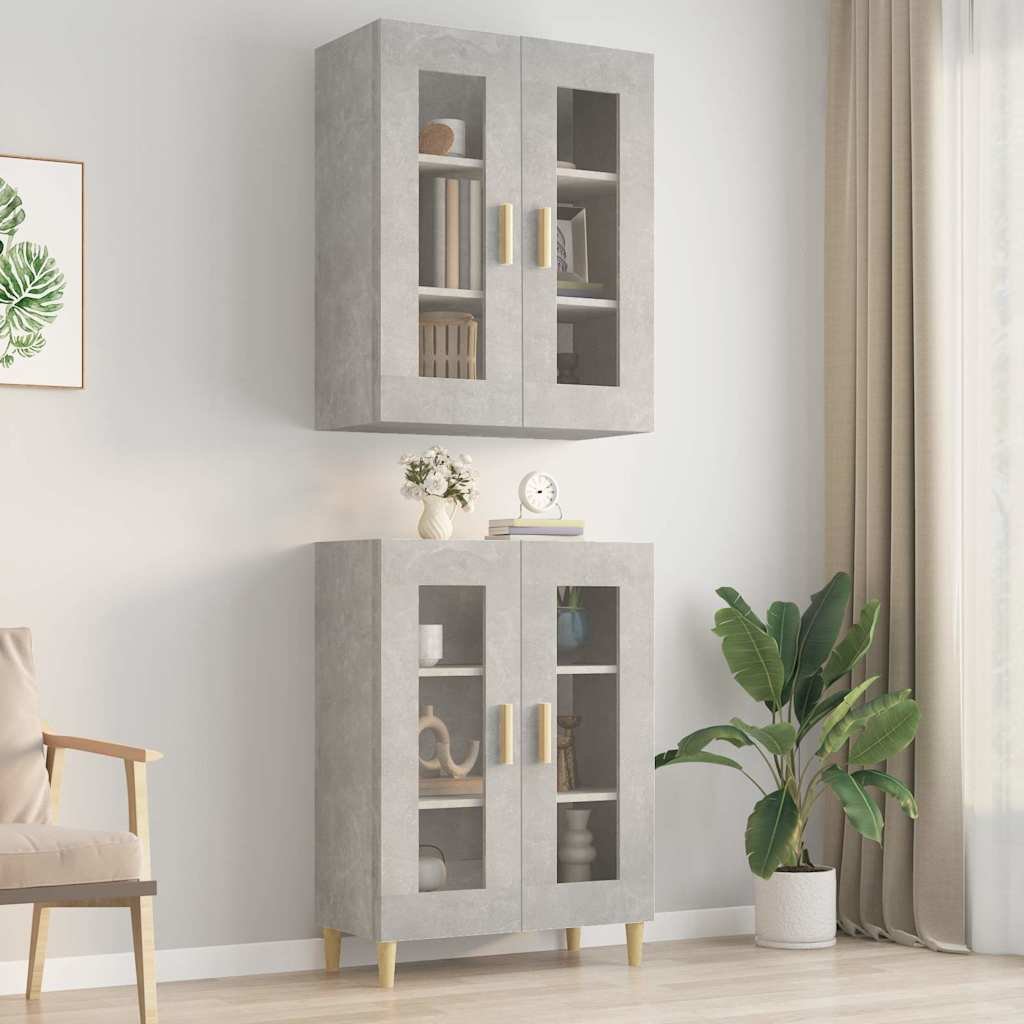 vidaXL Riippuva seinäkaappi betoninharmaa 69,5x34x90 cm