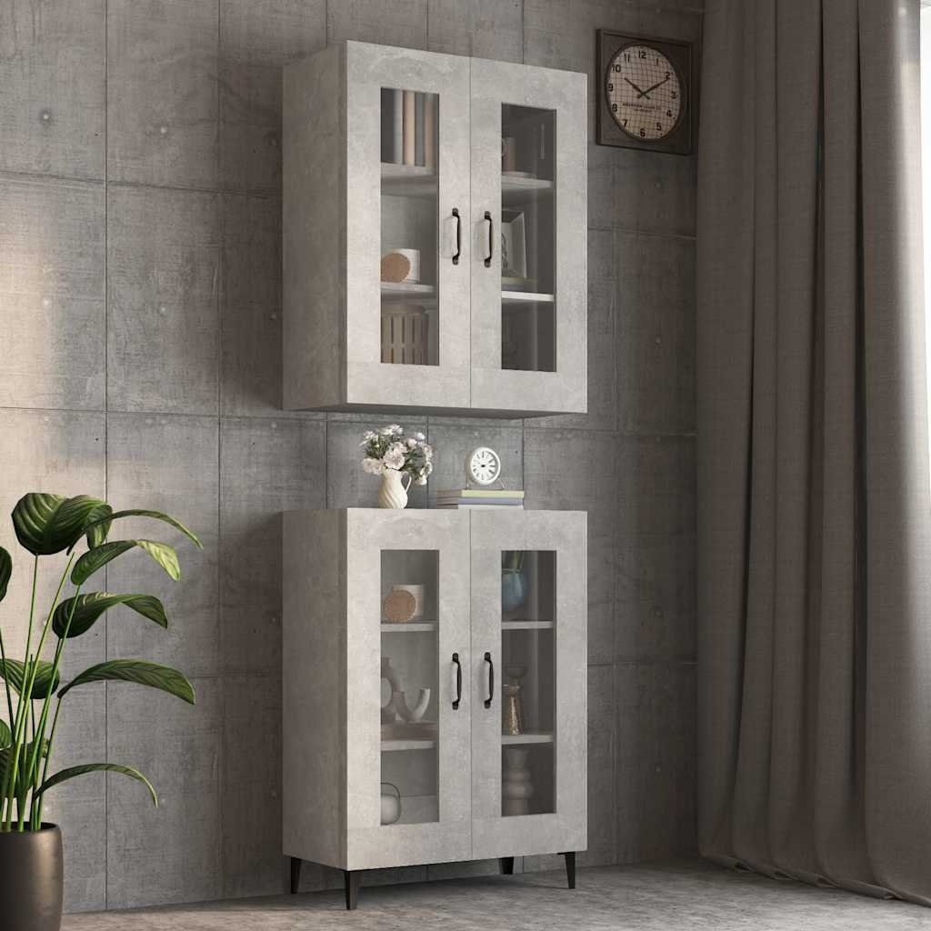 vidaXL Riippuva seinäkaappi betoninharmaa 69,5x34x90 cm