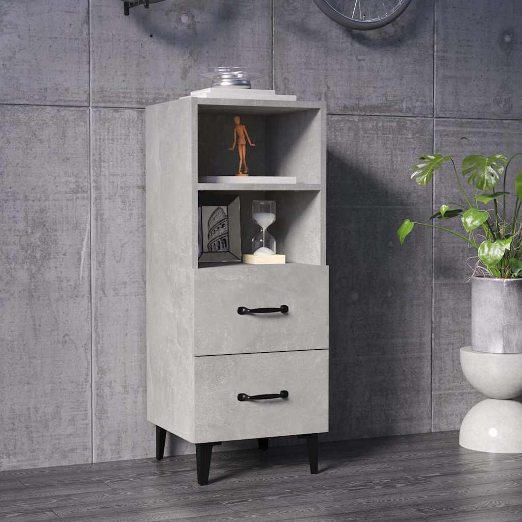 vidaXL Senkki betoninharmaa 34,5x34x90 cm tekninen puu