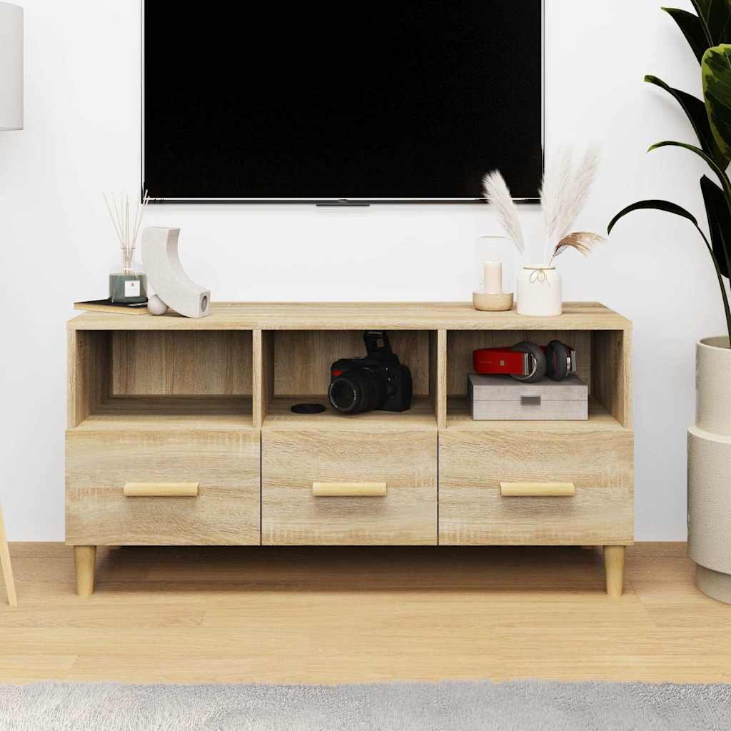 vidaXL TV-taso Sonoma-tammi 102x36x50 cm tekninen puu