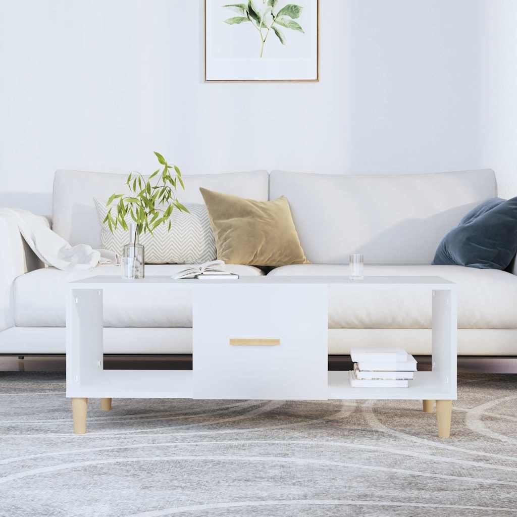 vidaXL Sohvapöytä valkoinen 102x50x40 cm tekninen puu