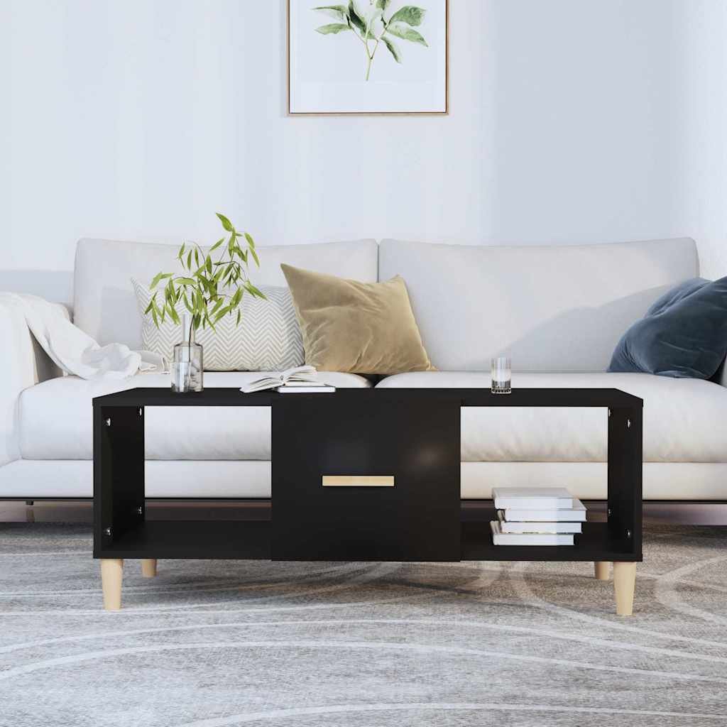 vidaXL Sohvapöytä musta 102x50x40 cm tekninen puu
