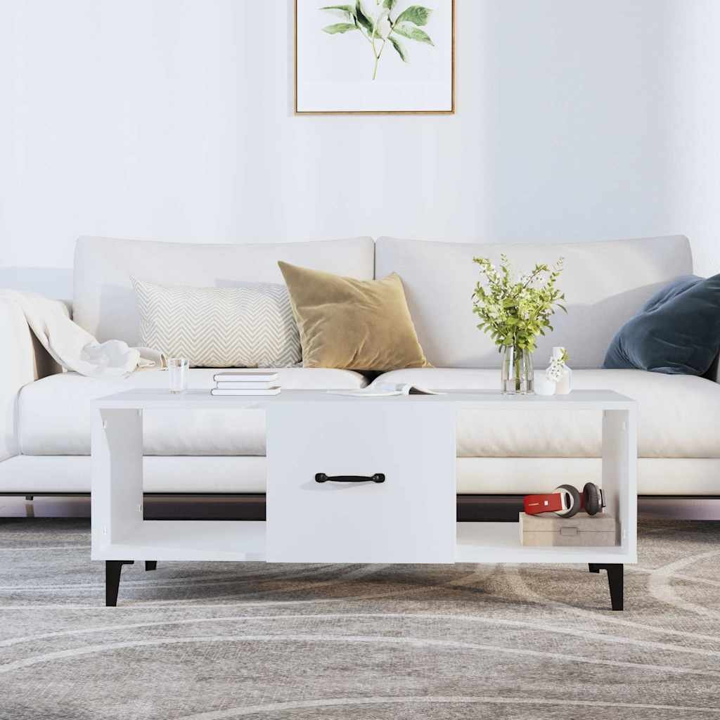 vidaXL Sohvapöytä valkoinen 102x50x40 cm tekninen puu