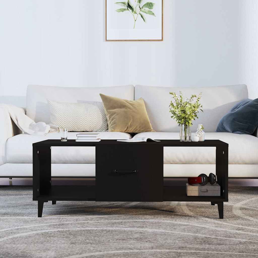 vidaXL Sohvapöytä musta 102x50x40 cm tekninen puu