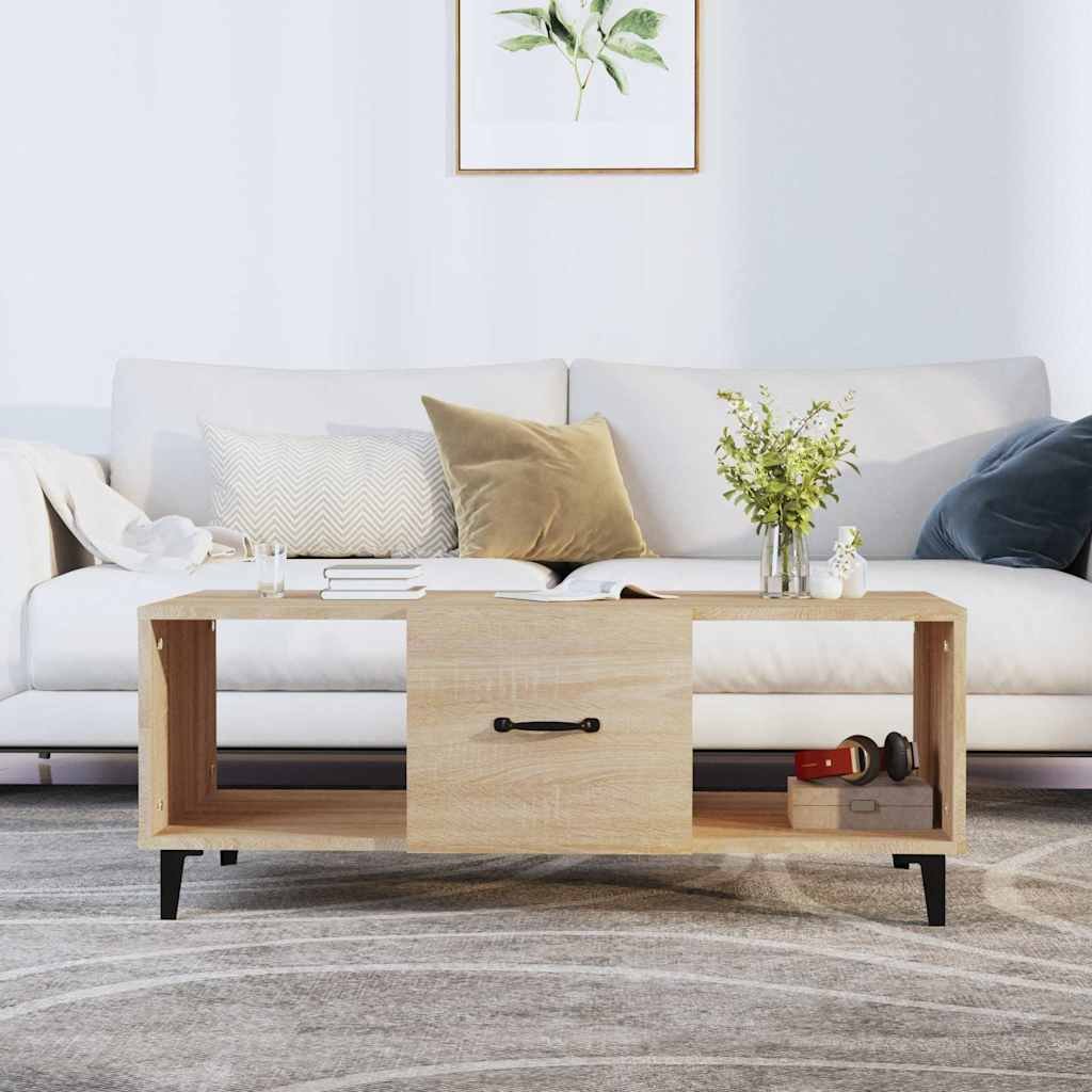 vidaXL Sohvapöytä Sonoma-tammi 102x50x40 cm tekninen puu