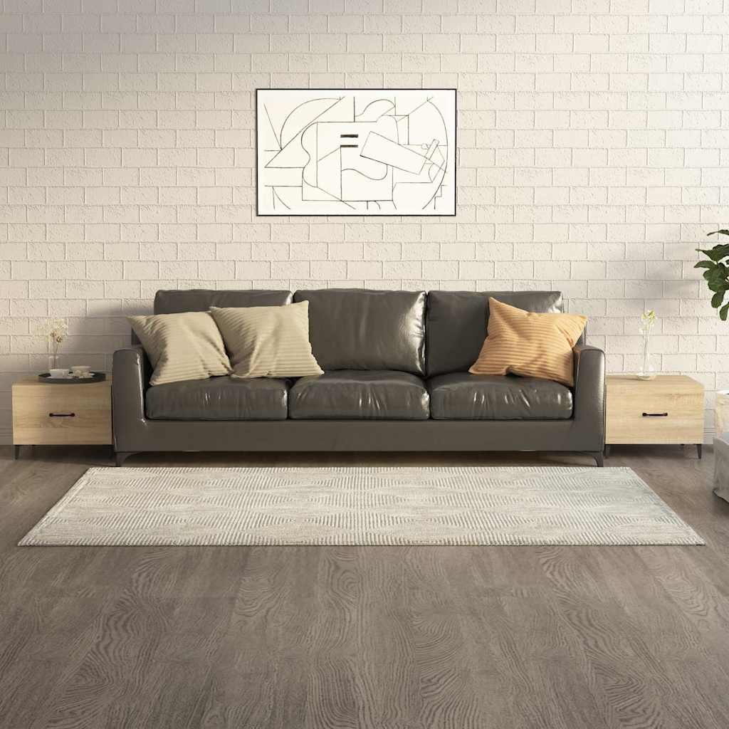 vidaXL Sohvapöytä metallijaloilla 2 kpl Sonoma-tammi 50x50x40 cm