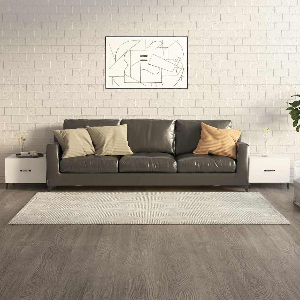 vidaXL Sohvapöytä metallijaloilla 2 kpl korkeakiilto valk. 50x50x40 cm