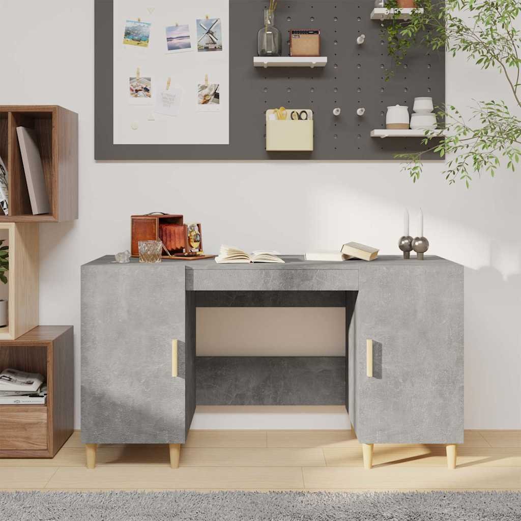 vidaXL Työpöytä betoninharmaa 140x50x75 cm tekninen puu