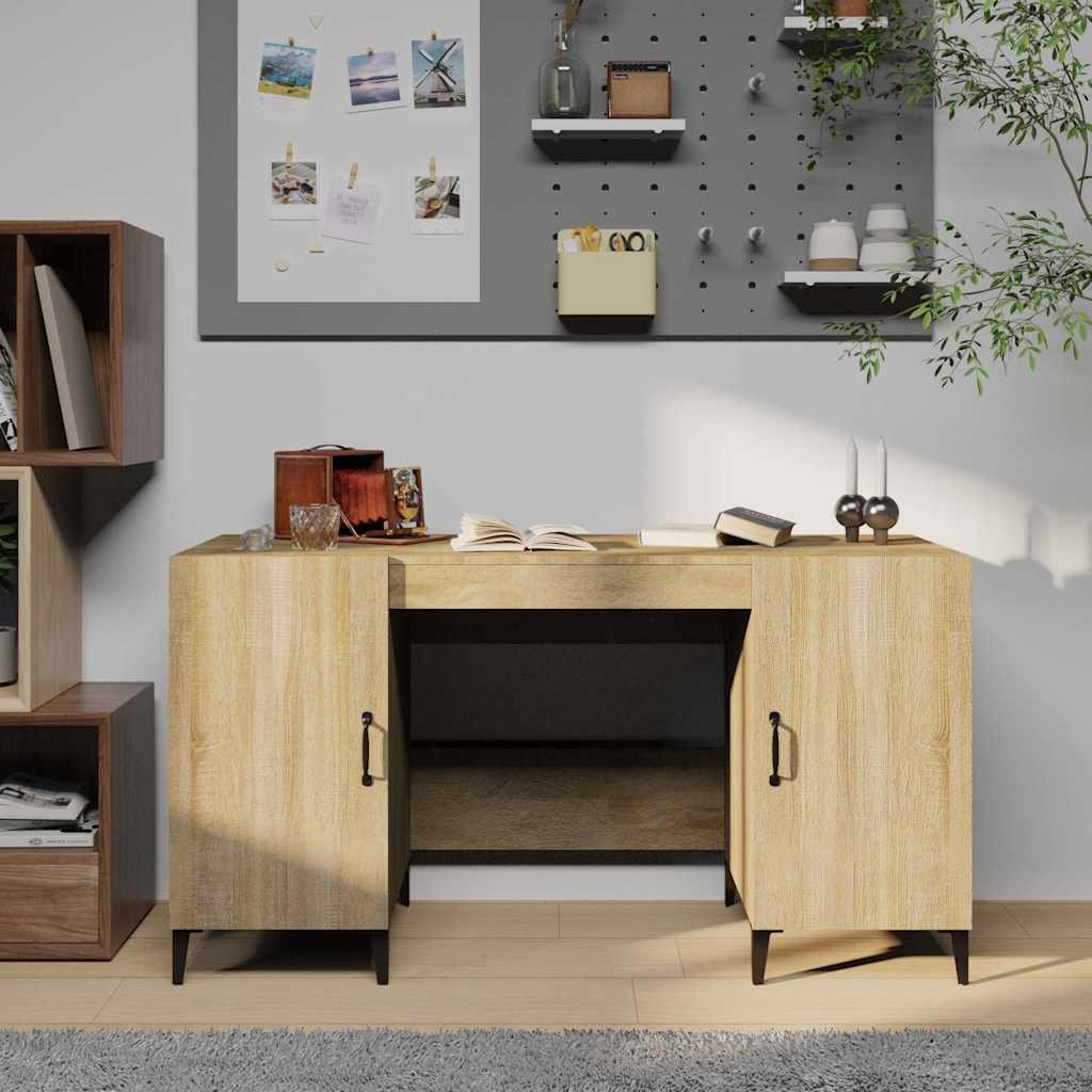 vidaXL Työpöytä Sonoma-tammi 140x50x75 cm tekninen puu