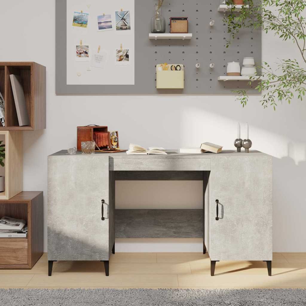 vidaXL Työpöytä betoninharmaa 140x50x75 cm tekninen puu