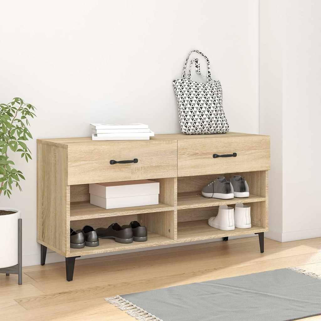 vidaXL Kenkäkaappi Sonoma-tammi 102x35x55 cm tekninen puu