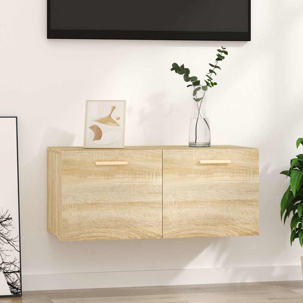 vidaXL Seinäkaappi Sonoma-tammi 80x35x36,5 cm tekninen puu