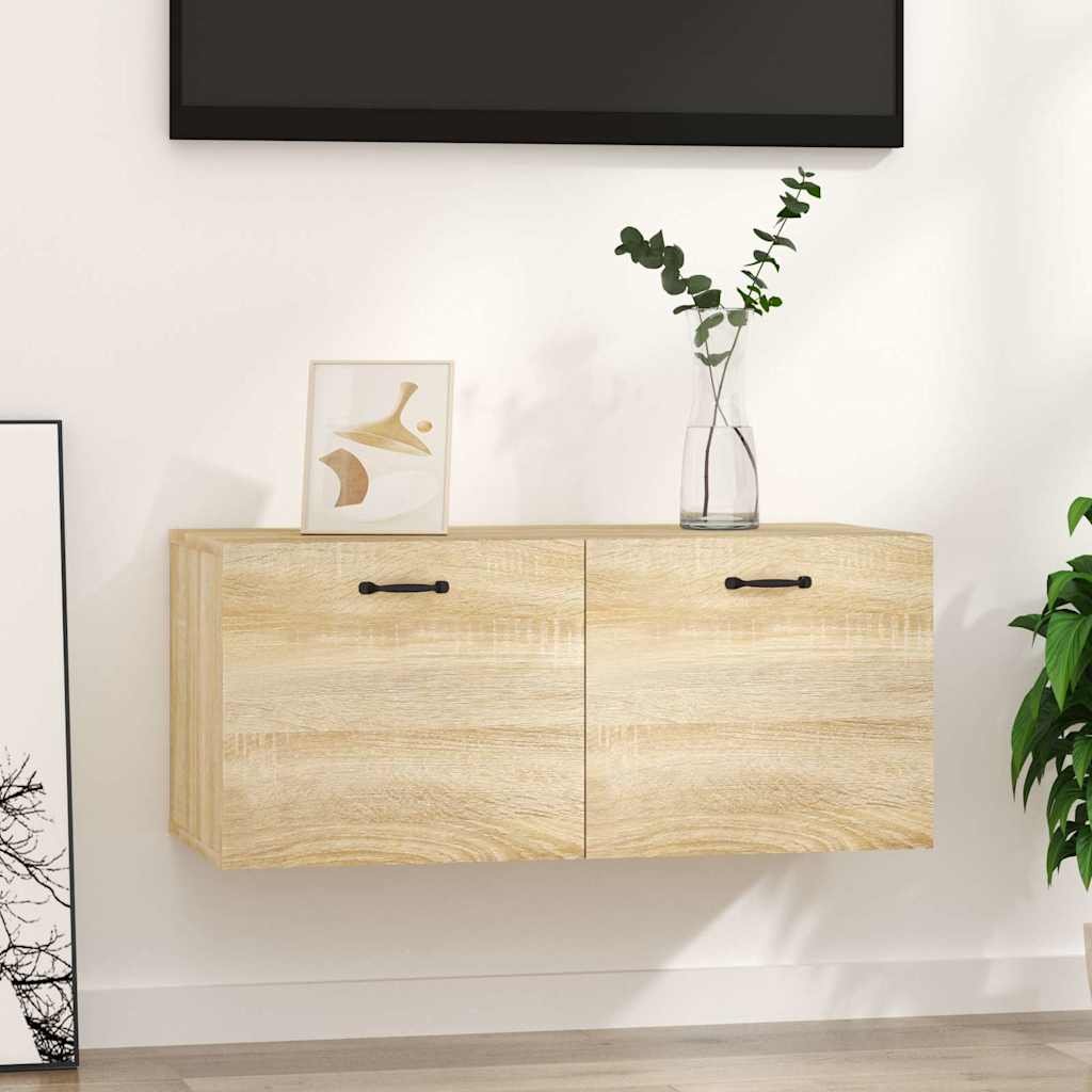 vidaXL Seinäkaappi Sonoma-tammi 80x36,5x35 cm tekninen puu