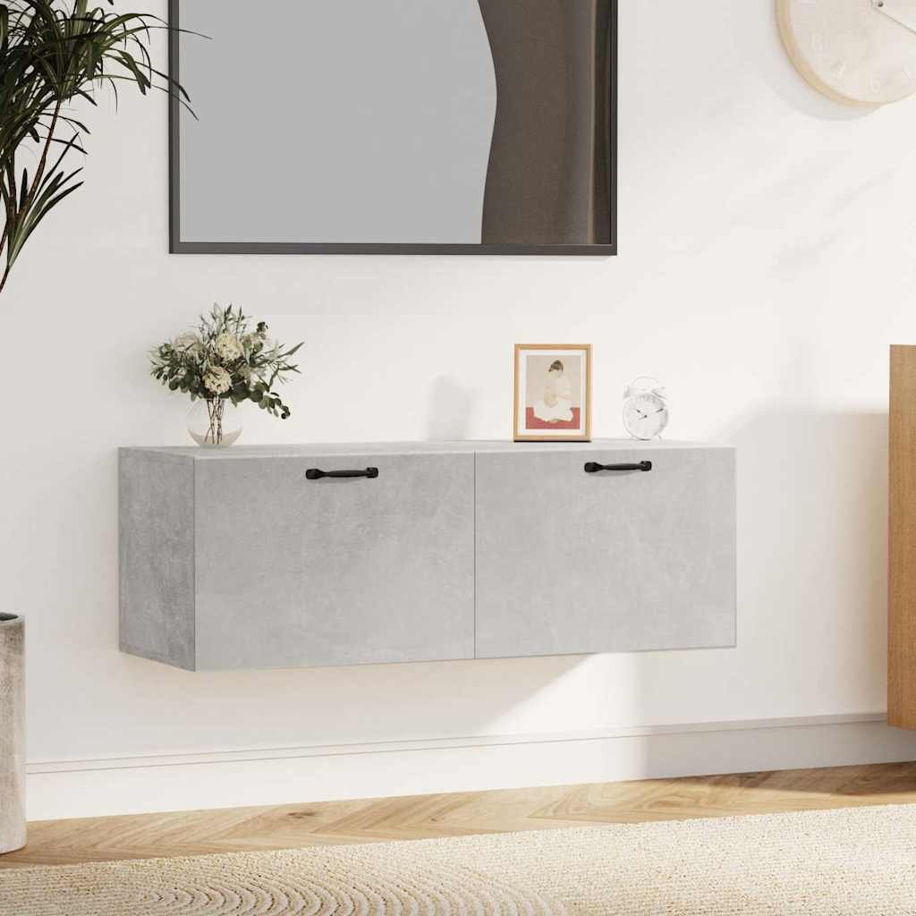 vidaXL Seinäkaappi betoninharmaa 100x36,5x35 cm tekninen puu