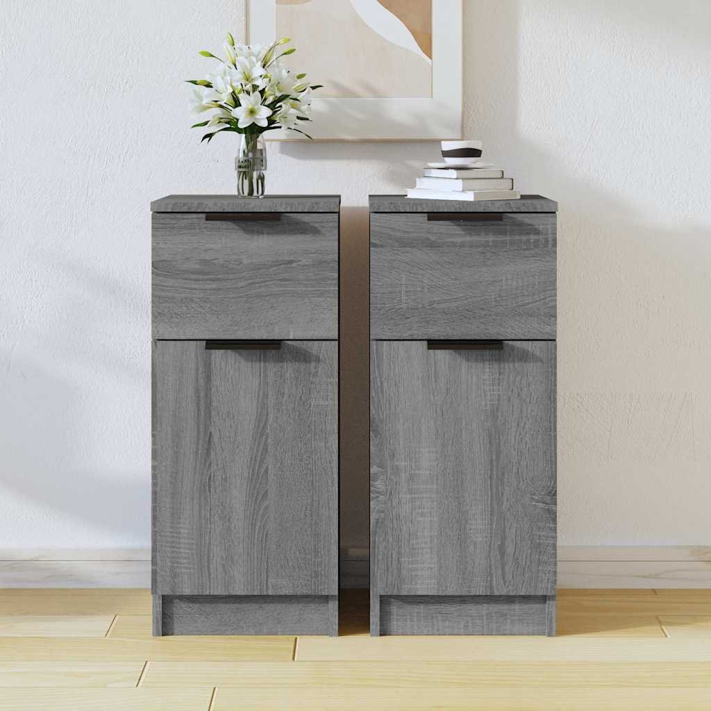 vidaXL Senkit 2 kpl harmaa Sonoma 30x30x70 cm tekninen puu
