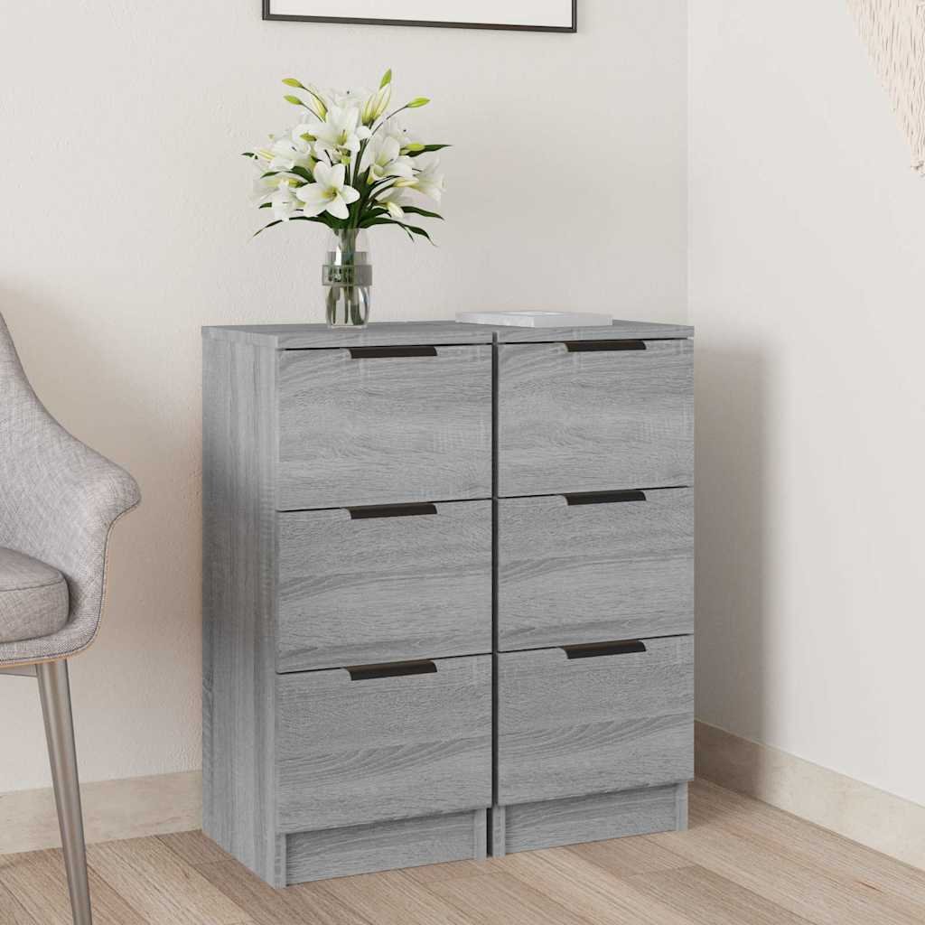 vidaXL Senkit 2 kpl harmaa Sonoma 30x30x70 cm tekninen puu