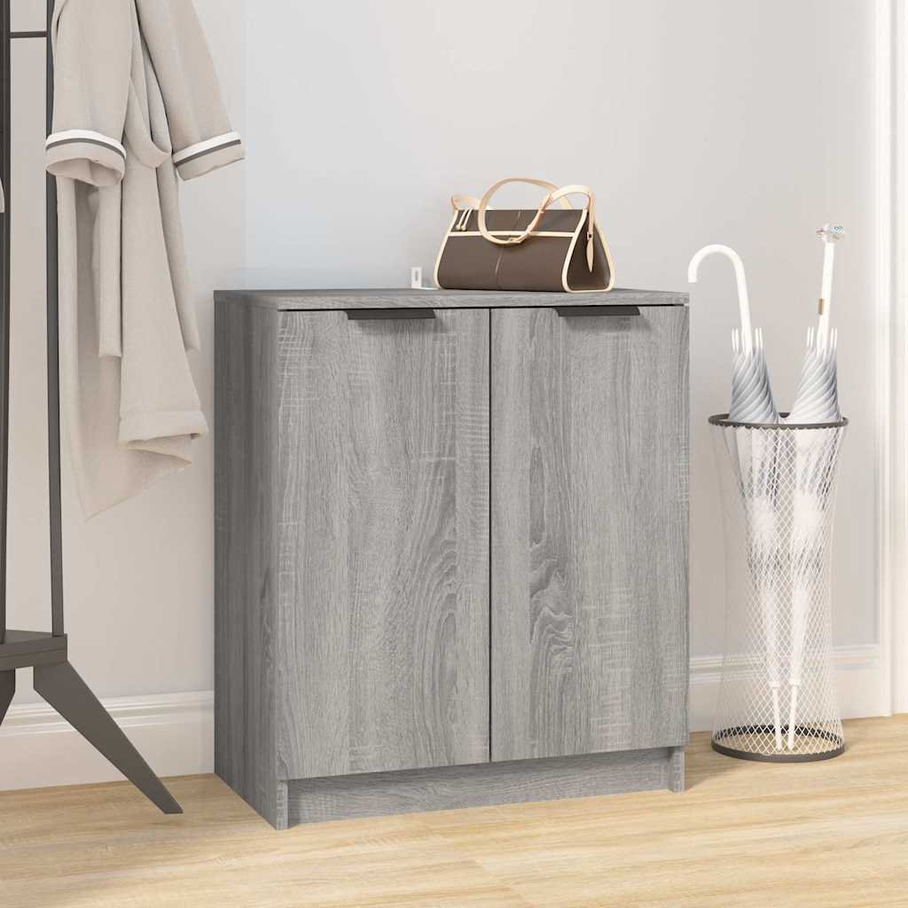 vidaXL Kenkäteline harmaa Sonoma 59x35x70 cm tekninen puu