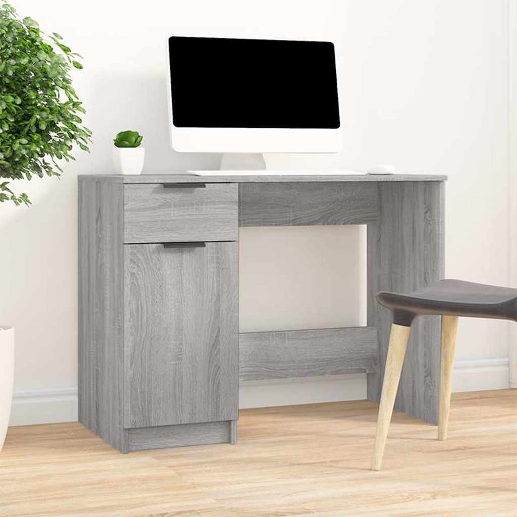 vidaXL Työpöytä harmaa Sonoma 100x50x75 cm tekninen puu
