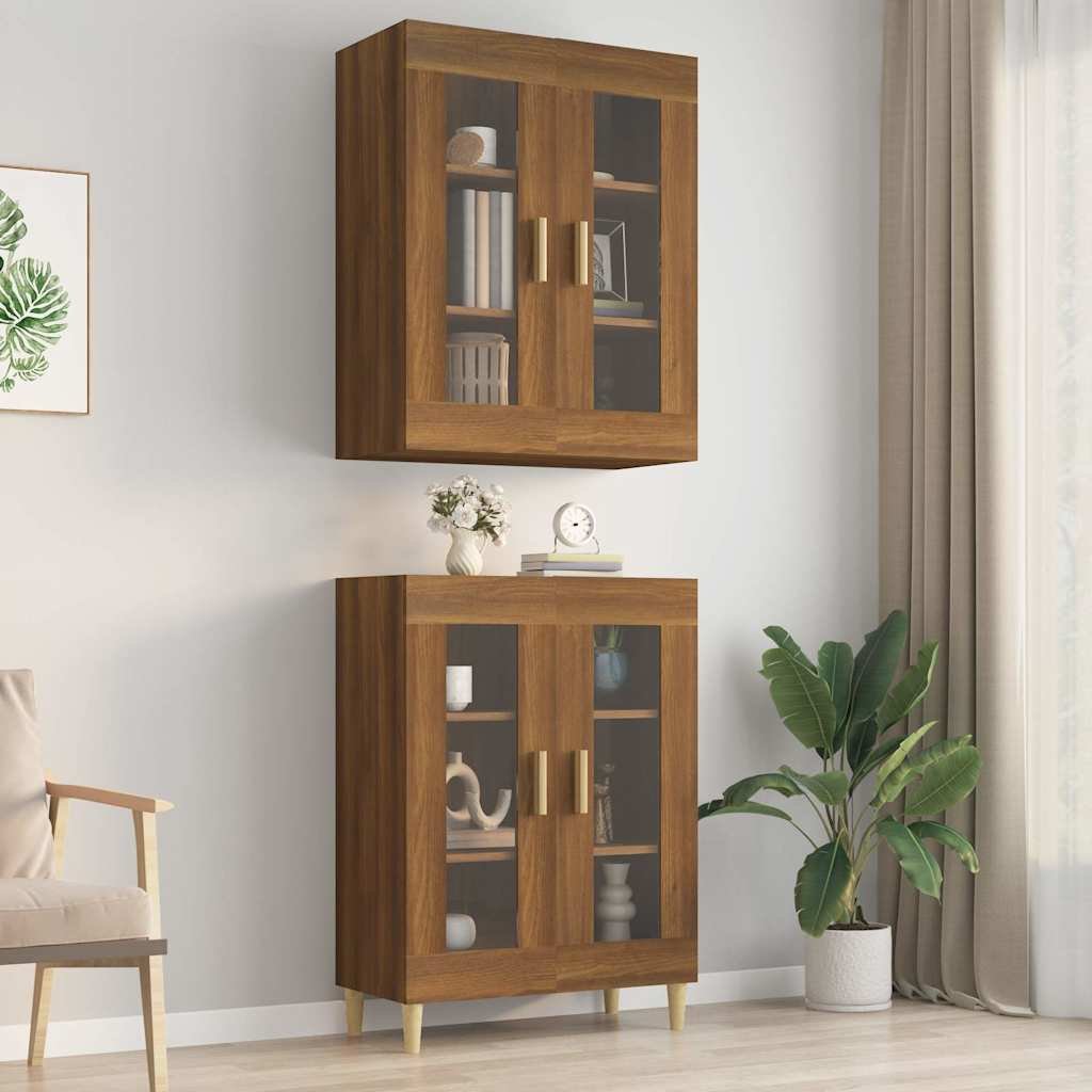 vidaXL Riippuva seinäkaappi ruskea tammi 69,5x34x90 cm