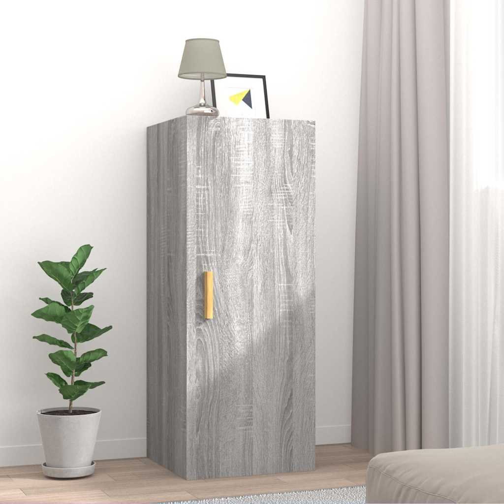 vidaXL Seinäkaappi harmaa Sonoma 34,5x34x90 cm tekninen puu