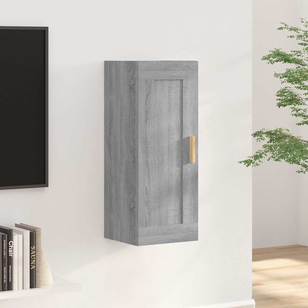 vidaXL Seinäkaappi harmaa Sonoma 35x34x90 cm tekninen puu