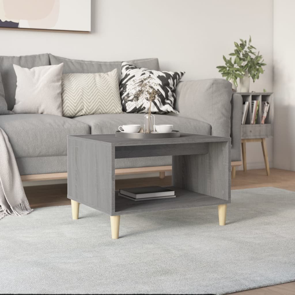 vidaXL Sohvapöytä harmaa Sonoma 60x50x40 cm tekninen puu