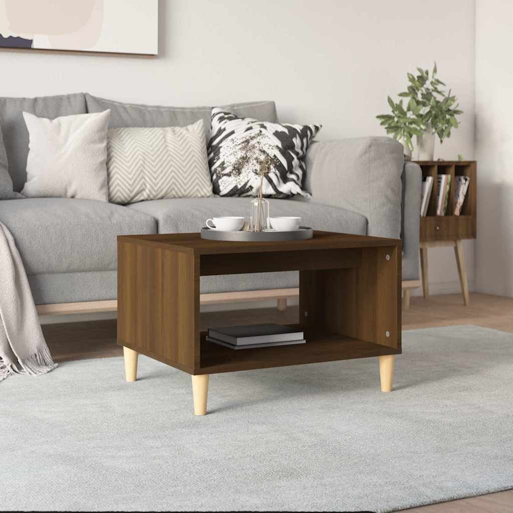 vidaXL Sohvapöytä ruskea tammi 60x50x40 cm tekninen puu