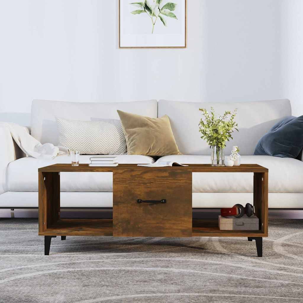vidaXL Sohvapöytä savutammi 102x50x40 cm tekninen puu