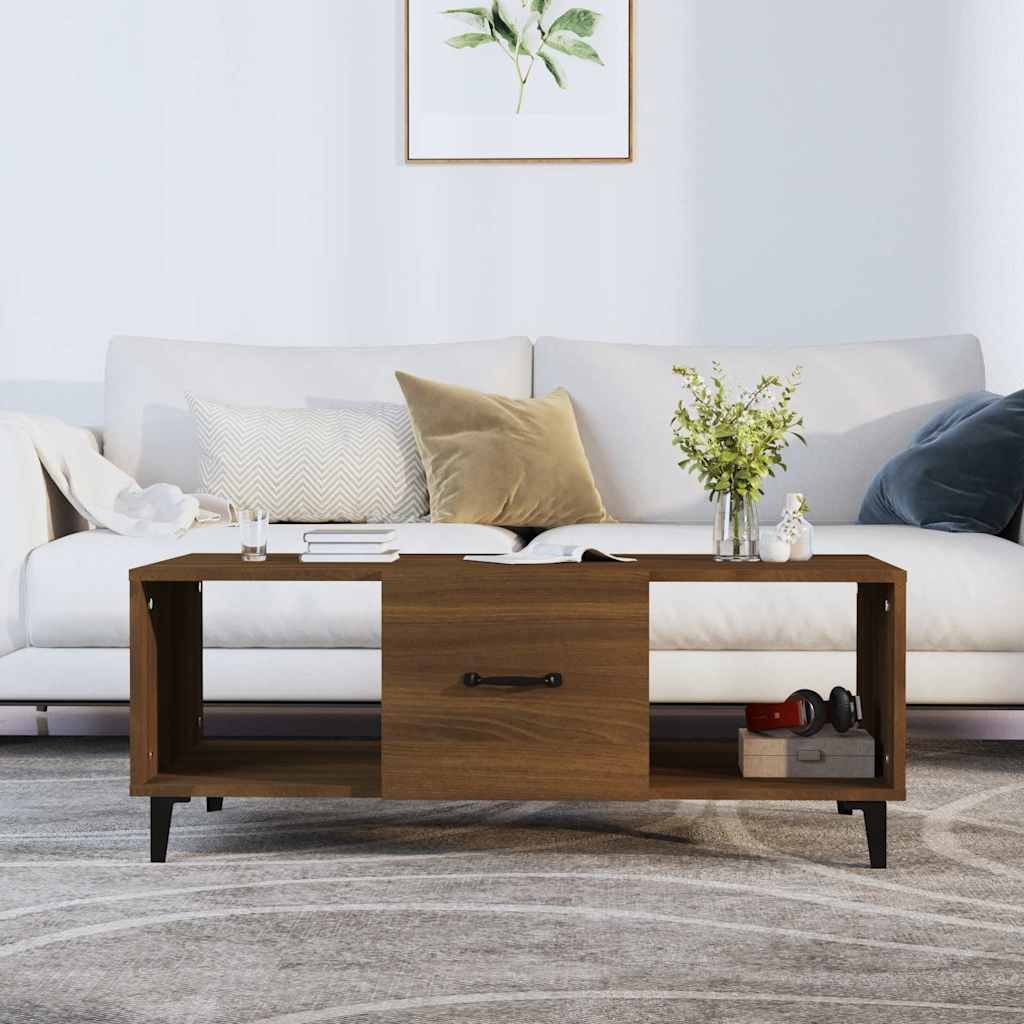 vidaXL Sohvapöytä ruskea tammi 102x50x40 cm tekninen puu