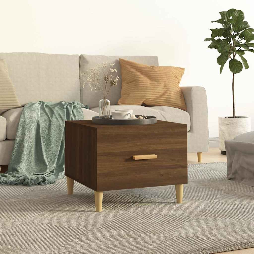 vidaXL Sohvapöytä ruskea tammi 50x50x40 cm tekninen puu