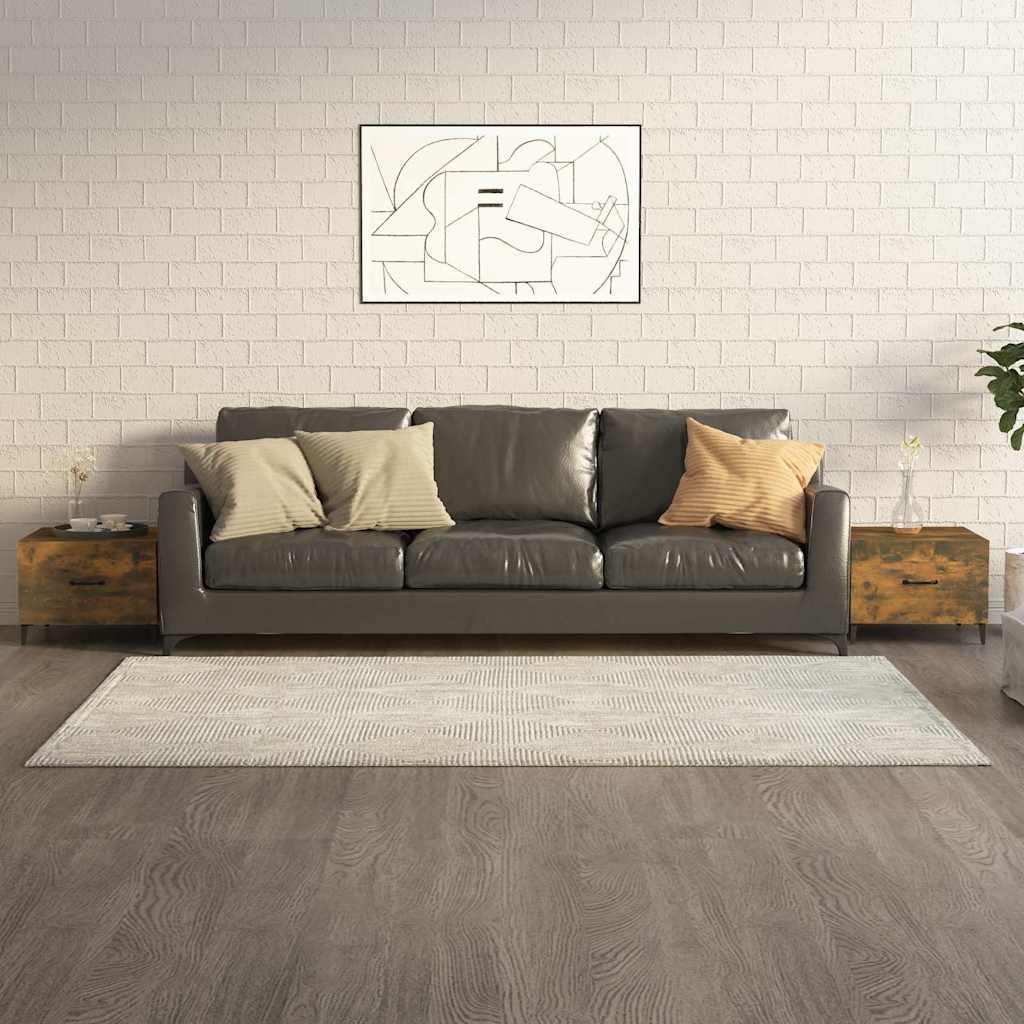 vidaXL Sohvapöydät metallijaloilla 2 kpl savutammi 50x50x40 cm