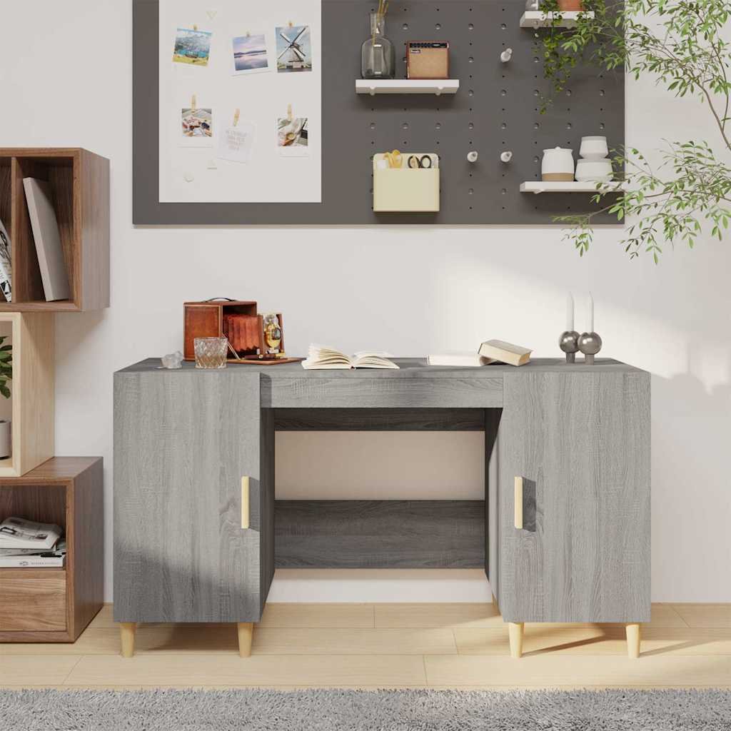 vidaXL Työpöytä harmaa Sonoma 140x50x75 cm tekninen puu