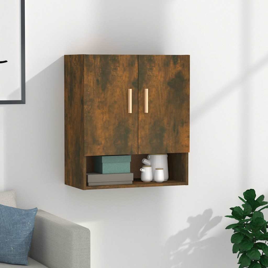 vidaXL TV-seinäkaappi savutammi 60x31x70 cm tekninen puu