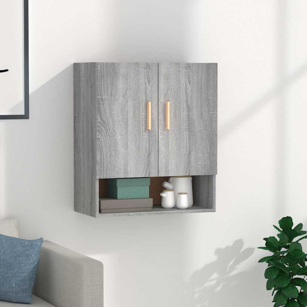 vidaXL TV-seinäkaappi harmaa Sonoma 60x31x70 cm tekninen puu