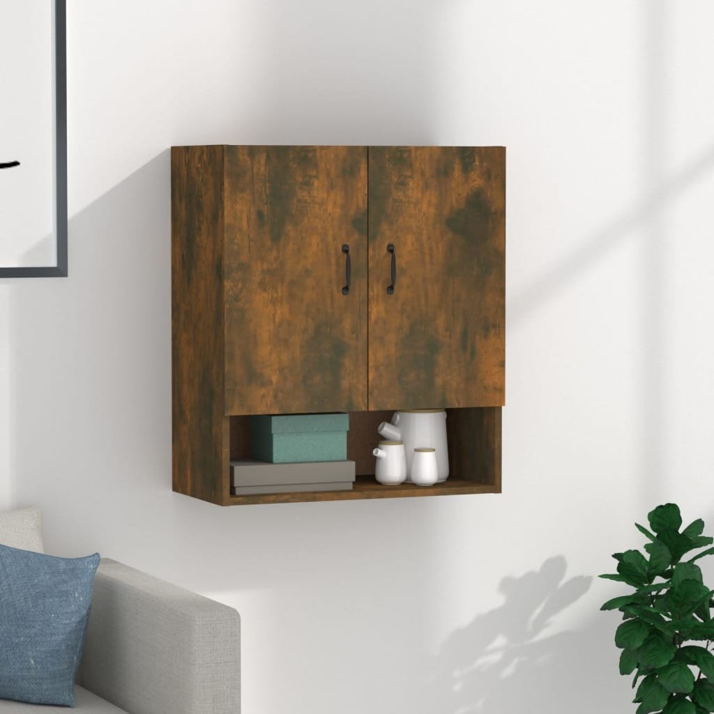 vidaXL Seinäkaappi savutammi 60x31x70 cm tekninen puu
