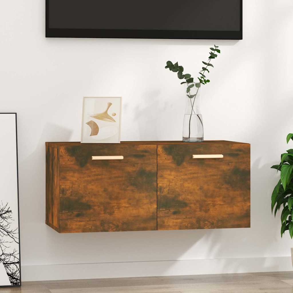 vidaXL Seinäkaappi savutammi 80x35x36,5 cm tekninen puu