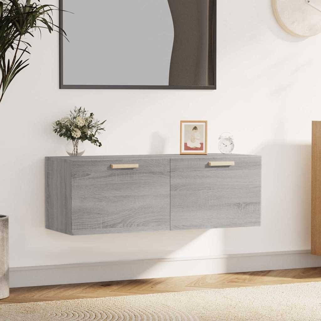 vidaXL Seinäkaappi harmaa Sonoma 100x36,5x35 cm tekninen puu