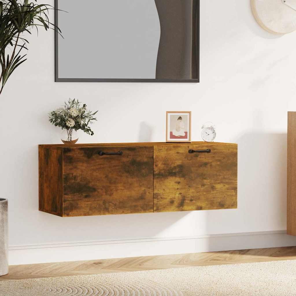 vidaXL Seinäkaappi savutammi 100x36,5x35 cm tekninen puu