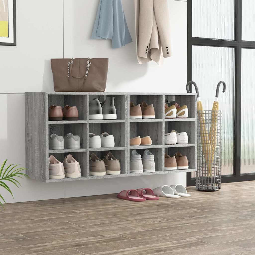 vidaXL Kenkäkaapit 2 kpl harmaa Sonoma 52,5x30x50 cm