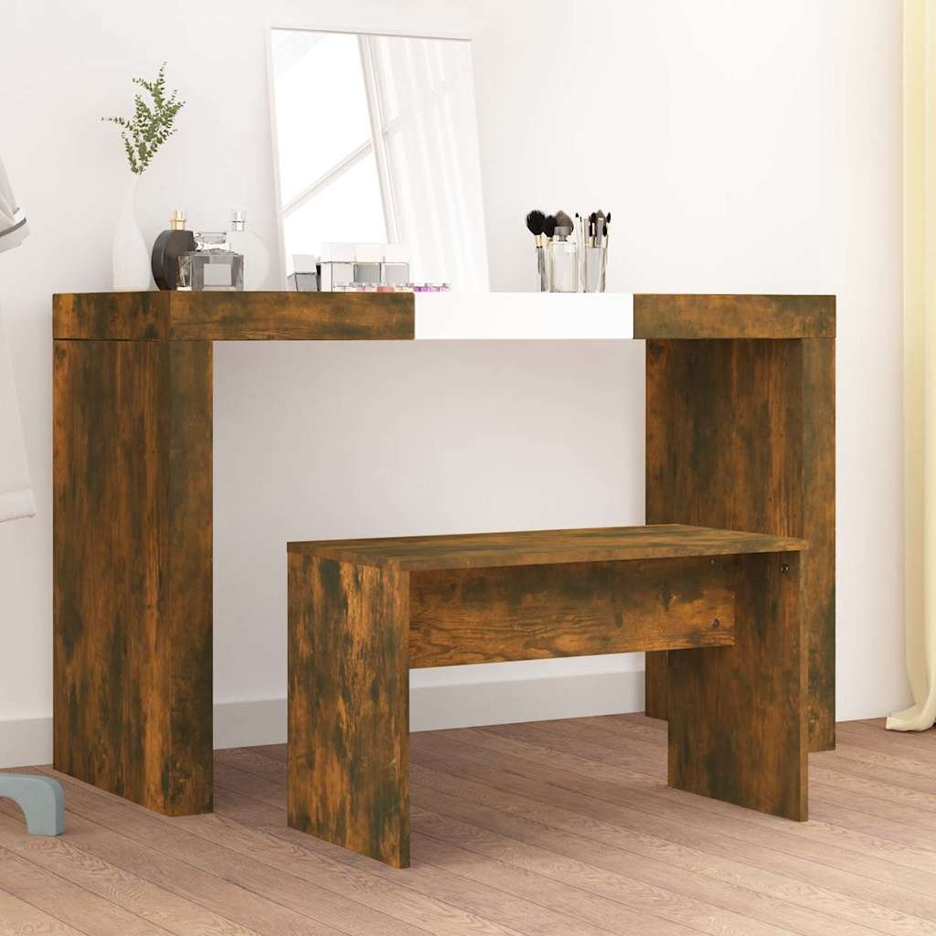 vidaXL Meikkijakkara savutammi 70x35x45 cm tekninen puu