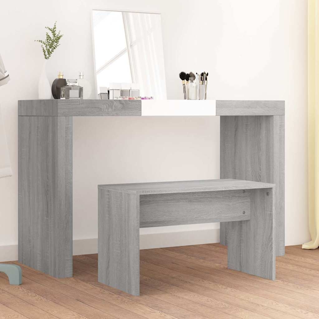 vidaXL Meikkijakkara harmaa Sonoma 70x35x45 cm tekninen puu