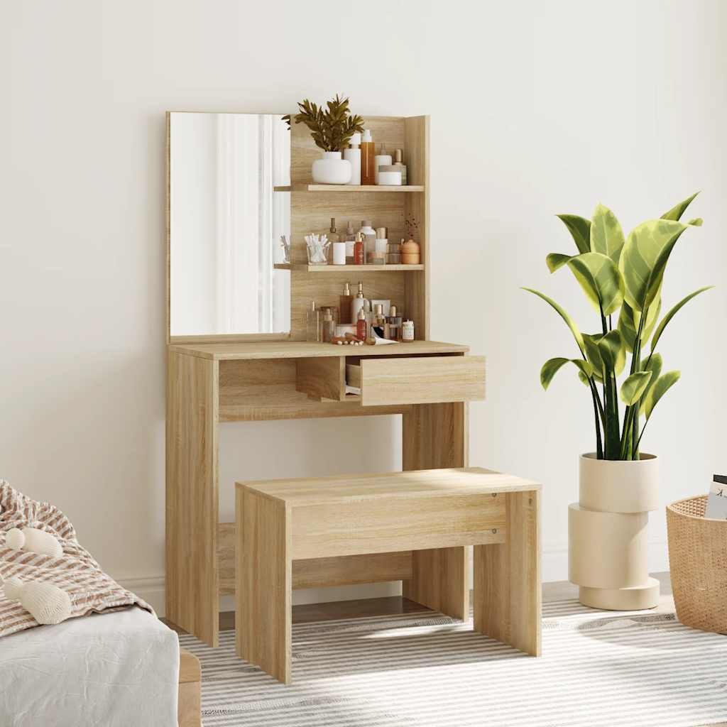 vidaXL Peilipöytäsarja Sonoma-tammi 74,5x40x141 cm