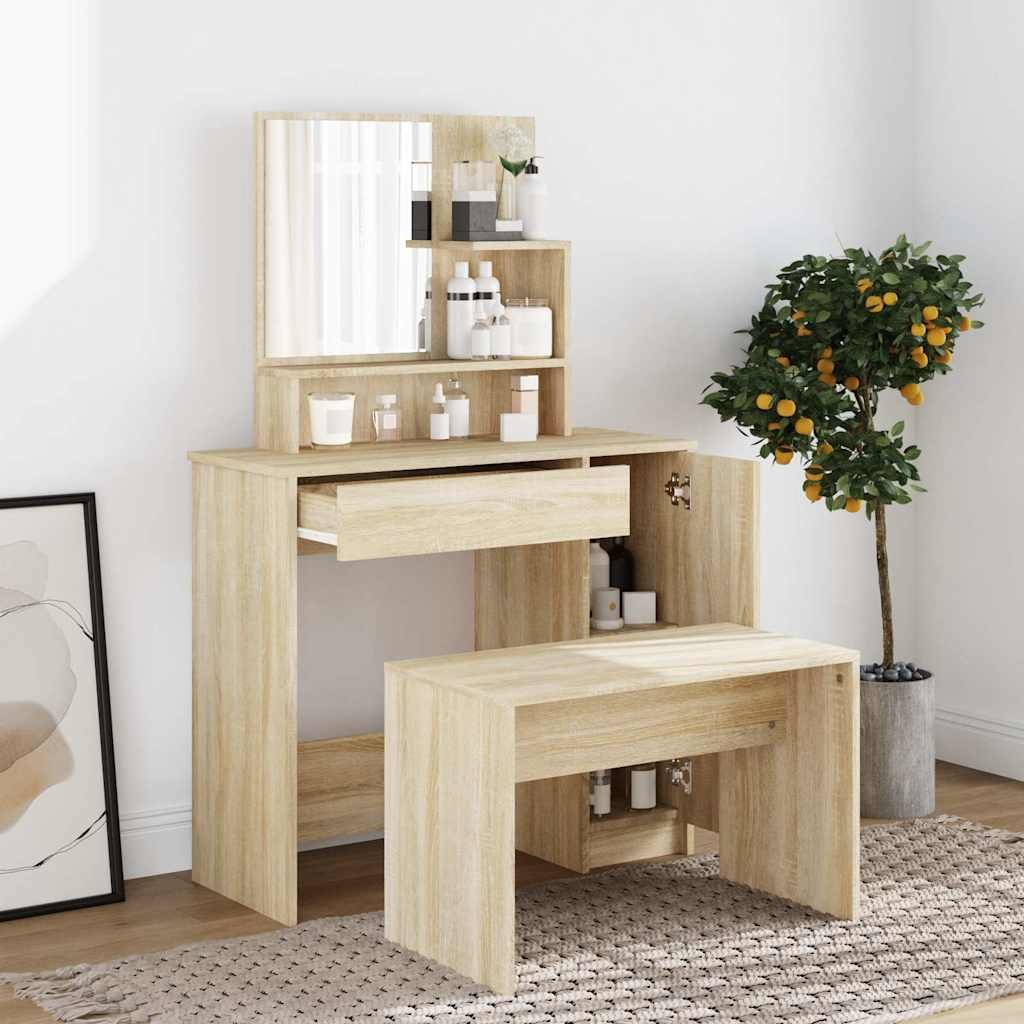 VidaXL Peilipöytäsarja Sonoma-tammi 86,5x35x136 cm