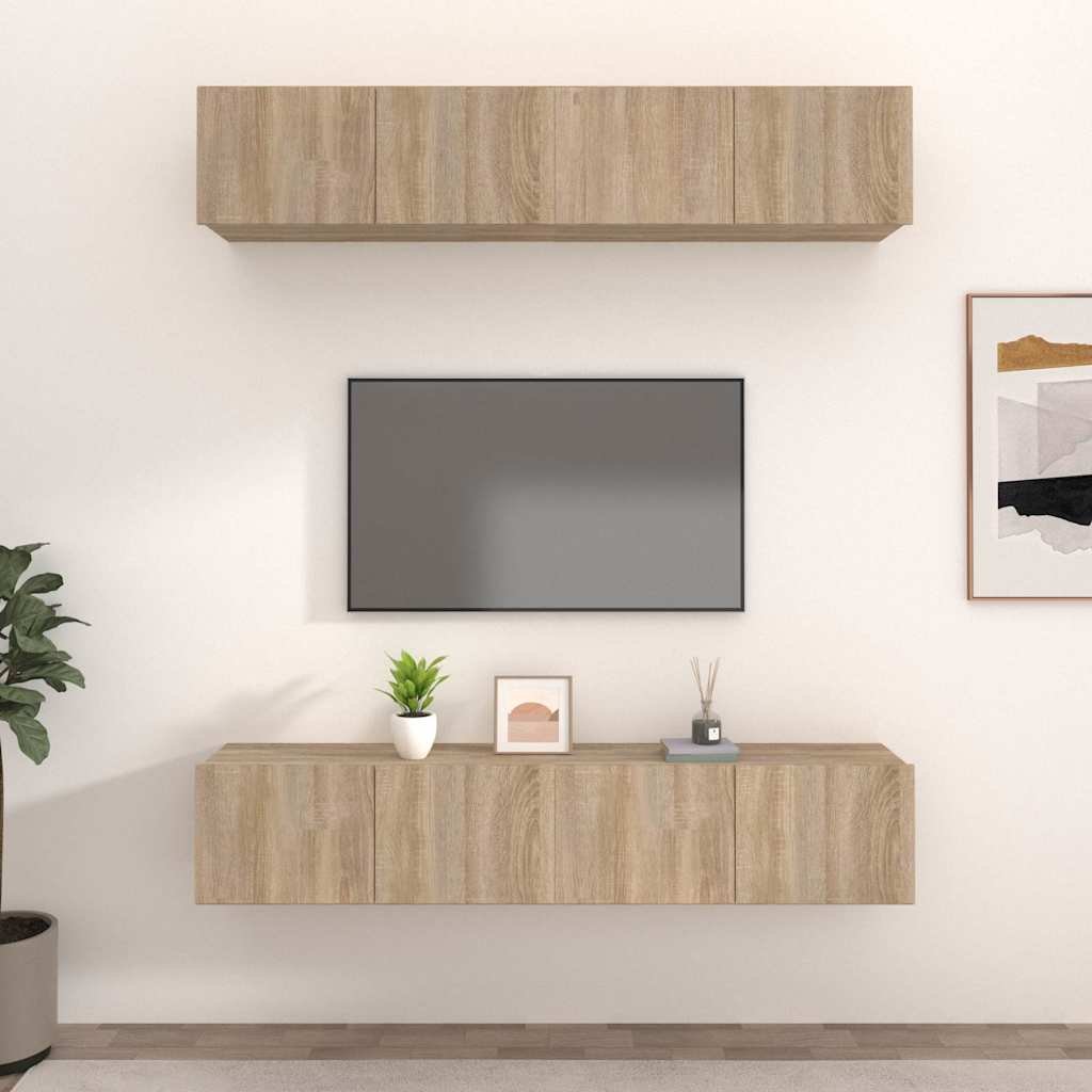vidaXL TV-kaapit 4 kpl Sonoma tammi 80x30x30 tekninen puu